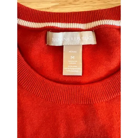 Banana Republic Silk Blend Carpe Diem Crew Sweater  in Bitter Orange Women's MP - Picture 5 of 8